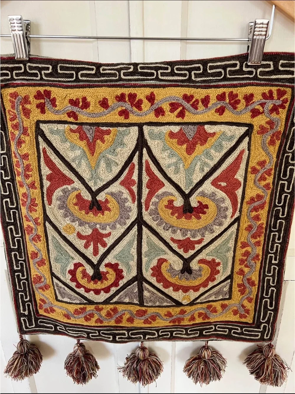 Pottery Barn Aidan Embroidered Throw Pillow Cover 18” x 18”
